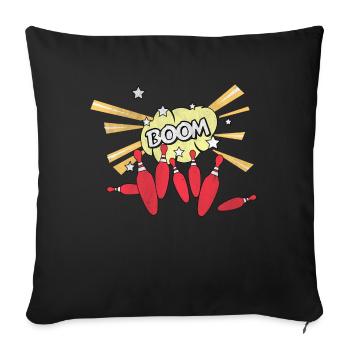 Bowling Ball Bowling Bowling Bowling Strike - Sofa pillowcase 17,3'' x 17,3'' (45 x 45 cm) - black - Front