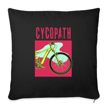 Biking Bike Mountain bike mountain biking - Sofa pillowcase 17,3'' x 17,3'' (45 x 45 cm) - black - Front