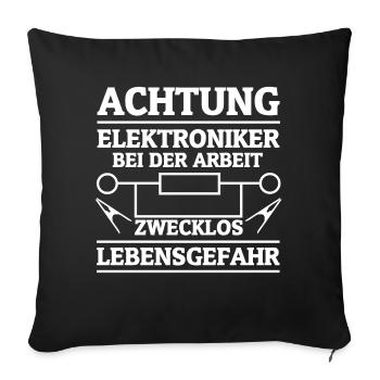 Cadeau de stagiaire d'électroniste Resistance Futile - Housse de coussin décorative 45 x 45 cm - noir - Devant