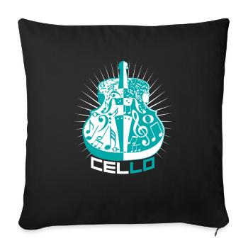Cello - Sofakissenbezug 45 x 45 cm - Schwarz - Vorne