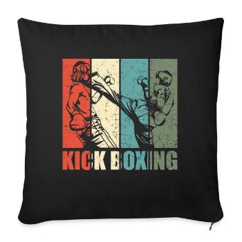 Kickboxing - Sofa pillowcase 17,3'' x 17,3'' (45 x 45 cm) - black - Front