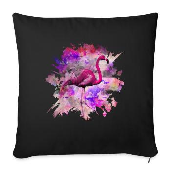 Pink Flamingo - Sofa pillowcase 17,3'' x 17,3'' (45 x 45 cm) - black - Front