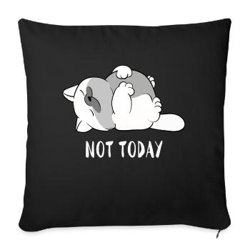 Cat today not laziness lazy gift cats - Sofa pillowcase 17,3'' x 17,3'' (45 x 45 cm) - black - Front