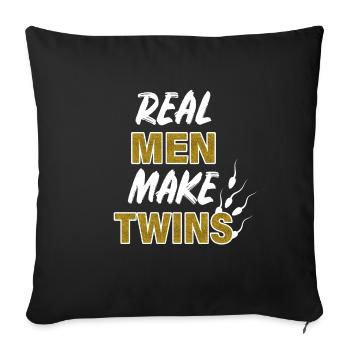 Tee shirt Gémeaux Vrai Hommes Faire Jumeaux - Housse de coussin décorative 45 x 45 cm - noir - Devant