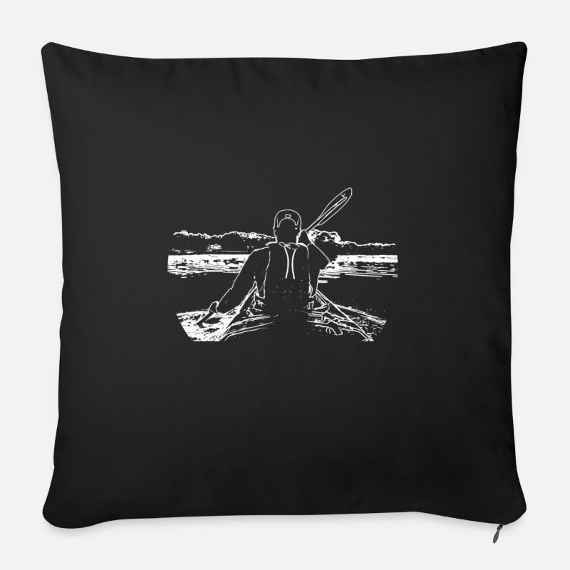 kayak - Housse de coussin décorative 45 x 45 cm - noir