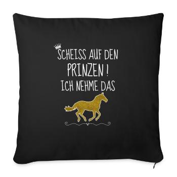 Les chevaux encule le prince Je prends le cheval - Housse de coussin décorative 45 x 45 cm - noir - Devant