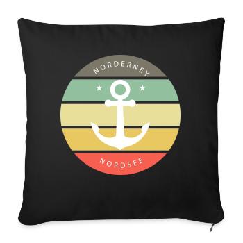 Colorful Norderney - Sofa pillowcase 17,3'' x 17,3'' (45 x 45 cm) - black - Front