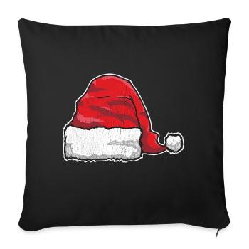 noël bonnet de Noël père noël - Housse de coussin décorative 45 x 45 cm - noir - Devant