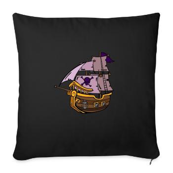 Pirate ship Pirate Boat Captain - Sofa pillowcase 17,3'' x 17,3'' (45 x 45 cm) - black - Front