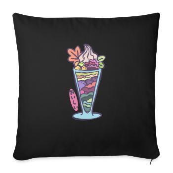 Autumnal Japanese ice parfait - Sofa pillowcase 17,3'' x 17,3'' (45 x 45 cm) - black - Front