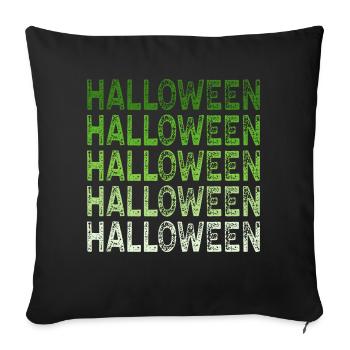 HALLOWEEN green - Sofa pillowcase 17,3'' x 17,3'' (45 x 45 cm) - black - Front