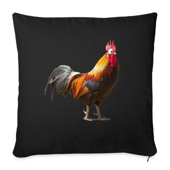Comic Poulet Bande Dessinée Coq - Housse de coussin décorative 45 x 45 cm - noir - Devant