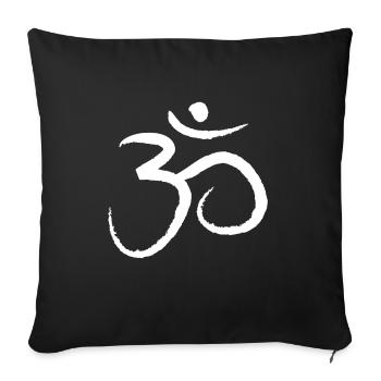 OM - Housse de coussin décorative 45 x 45 cm - noir - Devant