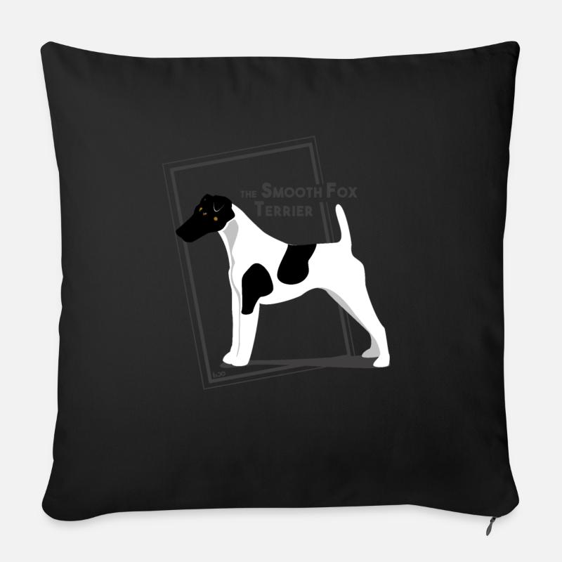 Der Smooth Fox Terrier von IxCÖ - Sofakissenbezug 45 x 45 cm - Schwarz