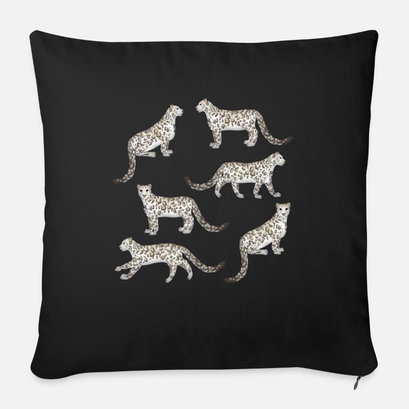 Schneeleopard Auswahl - Sofakissenbezug 45 x 45 cm - Schwarz