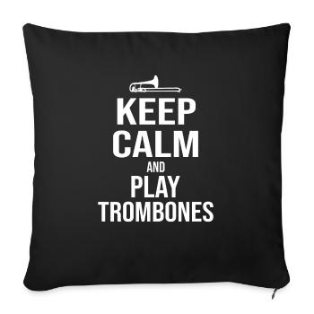 trombone - Housse de coussin décorative 45 x 45 cm - noir - Devant