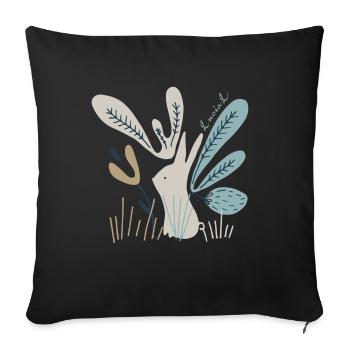 Rabbit in winter wonderland - Sofa pillowcase 17,3'' x 17,3'' (45 x 45 cm) - black - Front