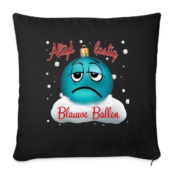 Weihnachtsschlechtes Weihnachtsstrickjackeblaukugeln - Sofakissenbezug 45 x 45 cm - Schwarz - Vorne
