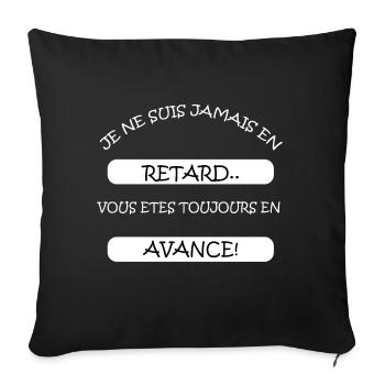 never late - Sofa pillowcase 17,3'' x 17,3'' (45 x 45 cm) - black - Front