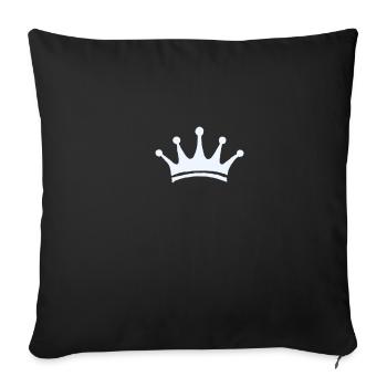 crown crown gift children Kid King Queen krona - Sofa pillowcase 17,3'' x 17,3'' (45 x 45 cm) - black - Front