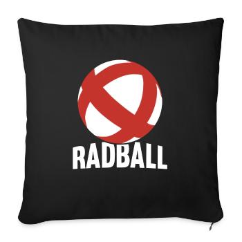 Chemise Radball White Ball Cyclisme en salle - Housse de coussin décorative 45 x 45 cm - noir - Devant