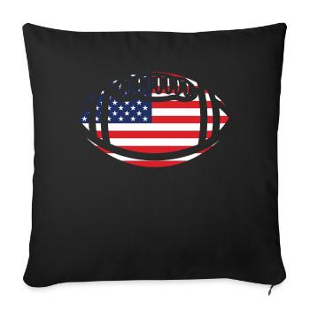 Drapeau d'Amérique FOOTBALL - Housse de coussin décorative 45 x 45 cm - noir - Devant