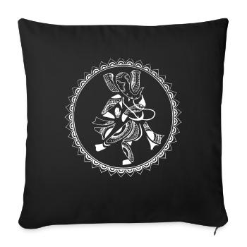 Abstract Ganesha - Sofa pillowcase 17,3'' x 17,3'' (45 x 45 cm) - black - Front