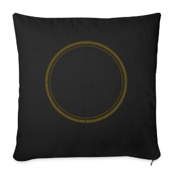Cercle - bague - forme - rond - lignes or - Housse de coussin décorative 45 x 45 cm - noir - Devant