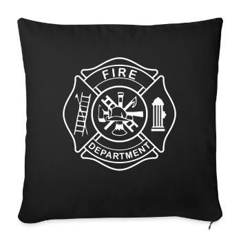 Pompiers I Logo I Signet I Fire Department - Housse de coussin décorative 45 x 45 cm - noir - Devant