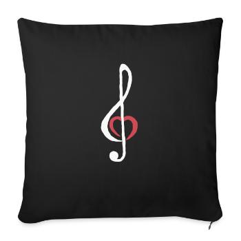 Music gift instrument music love song music - Sofa pillowcase 17,3'' x 17,3'' (45 x 45 cm) - black - Front