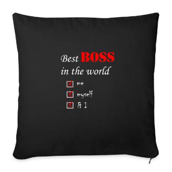 Best boss in the world - Sofa pillowcase 17,3'' x 17,3'' (45 x 45 cm) - black - Front