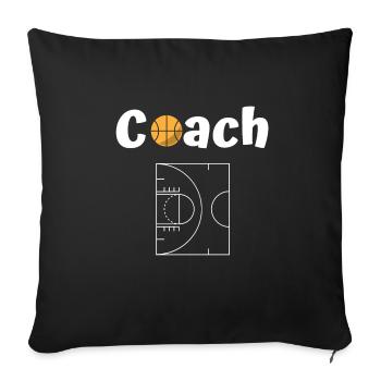 basketball coach - Sofa pillowcase 17,3'' x 17,3'' (45 x 45 cm) - black - Front