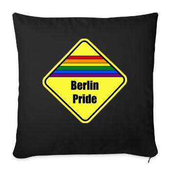 Berlin Pride CSD LGBTQ GAY Transgender Queer - Sofakissenbezug 45 x 45 cm - Schwarz - Vorne