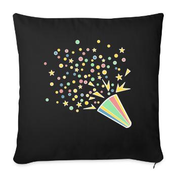 Festive confetti horn - Sofa pillowcase 17,3'' x 17,3'' (45 x 45 cm) - black - Front
