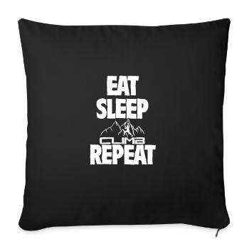 Escalade rocher cadeau de randonnée disant montée - Housse de coussin décorative 45 x 45 cm - noir - Devant