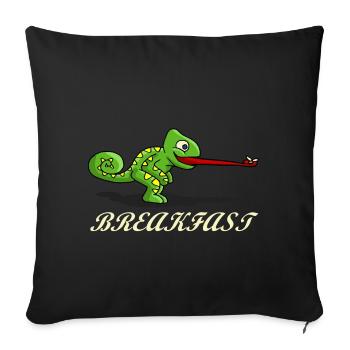 Breakfast reptile - Sofa pillowcase 17,3'' x 17,3'' (45 x 45 cm) - black - Front
