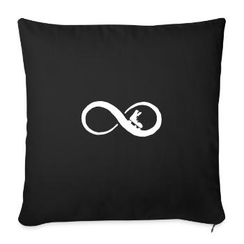 patin cadeau ice skate passe-temps infini - Housse de coussin décorative 45 x 45 cm - noir - Devant