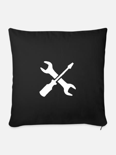Handwerker Geschenk Werkzeug Schraubenzieher - Sofakissenbezug 45 x 45 cm - Schwarz