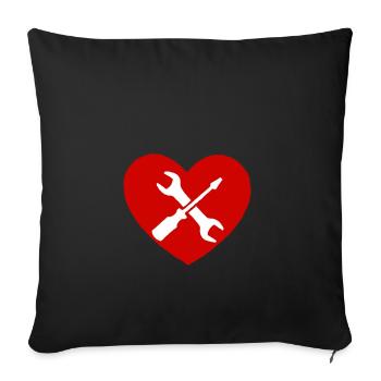 Tournevis outil cadeau artisan voiture voiture - Housse de coussin décorative 45 x 45 cm - noir - Devant