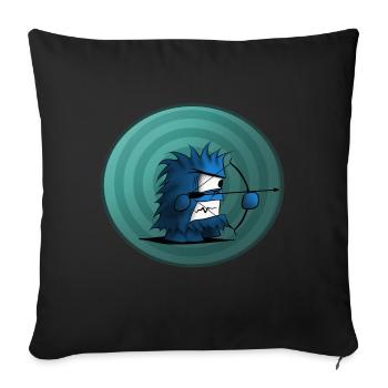 Tir à l'arc tir à l'arc bande dessinée - Housse de coussin décorative 45 x 45 cm - noir - Devant