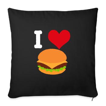 Amour de Burger Amour de Burger - Housse de coussin décorative 45 x 45 cm - noir - Devant