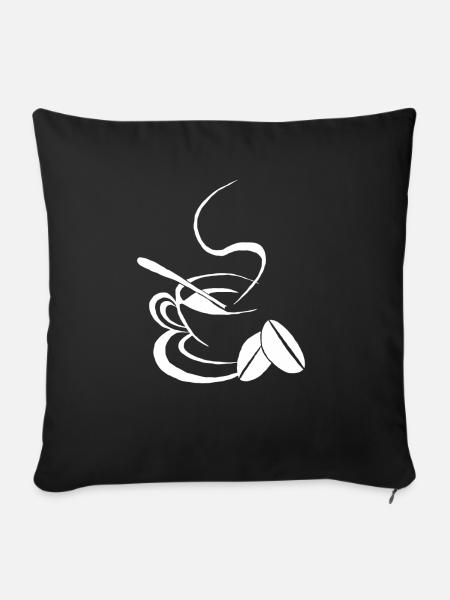 kaffee, milchkaffee, koffein, Sucht, Espresso - Sofakissenbezug 45 x 45 cm - Schwarz