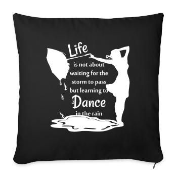 Wisdom with a dancing silhouette - Sofa pillowcase 17,3'' x 17,3'' (45 x 45 cm) - black - Front