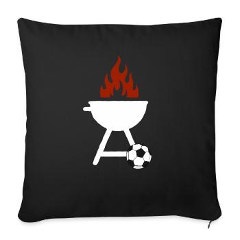 Soccer grill soccer grill grilling soccer - Sofa pillowcase 17,3'' x 17,3'' (45 x 45 cm) - black - Front