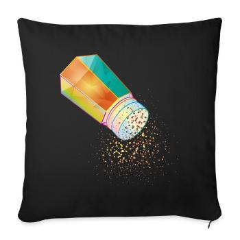 Pfefferstreuer aus buntem Glas mit Pfefferkörner - Sofakissenbezug 45 x 45 cm - Schwarz - Vorne