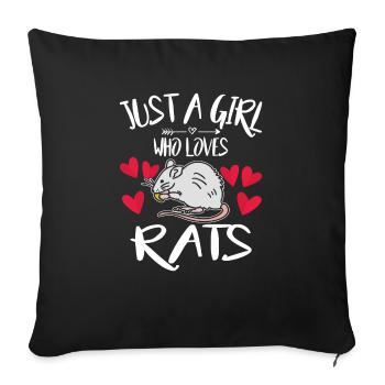 rat - Housse de coussin décorative 45 x 45 cm - noir - Devant