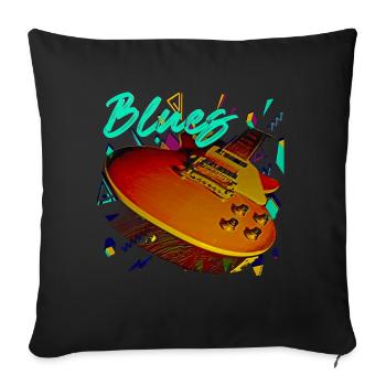 Blues Electric Guitar Vintage - Housse de coussin décorative 45 x 45 cm - noir - Devant