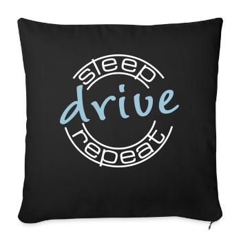 conduire répétition du sommeil - Housse de coussin décorative 45 x 45 cm - noir - Devant