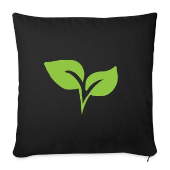 Plante nature feuille plante feuille cadeau - Housse de coussin décorative 45 x 45 cm - noir - Devant