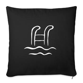 Swimming pool outdoor pool indoor pool lifeguard gift - Sofa pillowcase 17,3'' x 17,3'' (45 x 45 cm) - black - Front